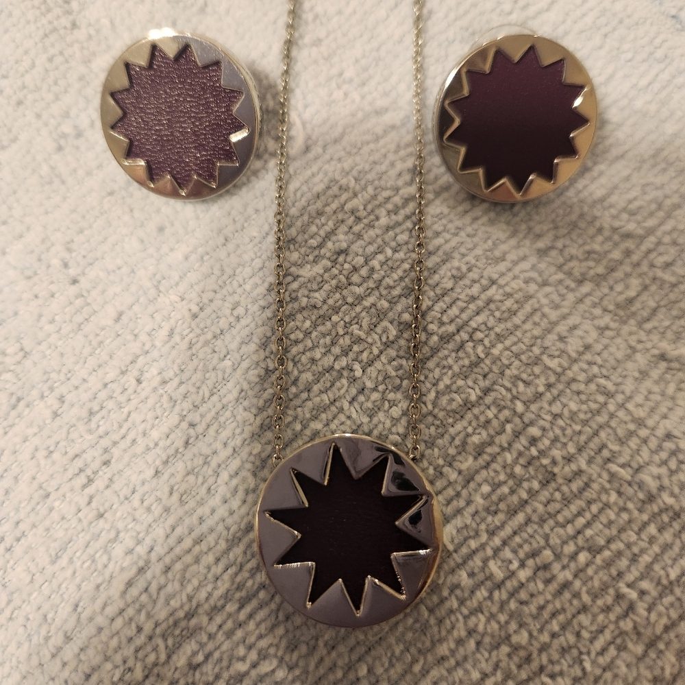 House of Harlow 1960 Purple and Silver Jewelry Set